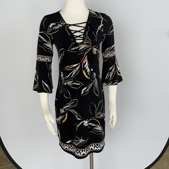 WHBM 3/4 Sleeve Floral Print Shift Dress  X Small - Picture 6 of 16